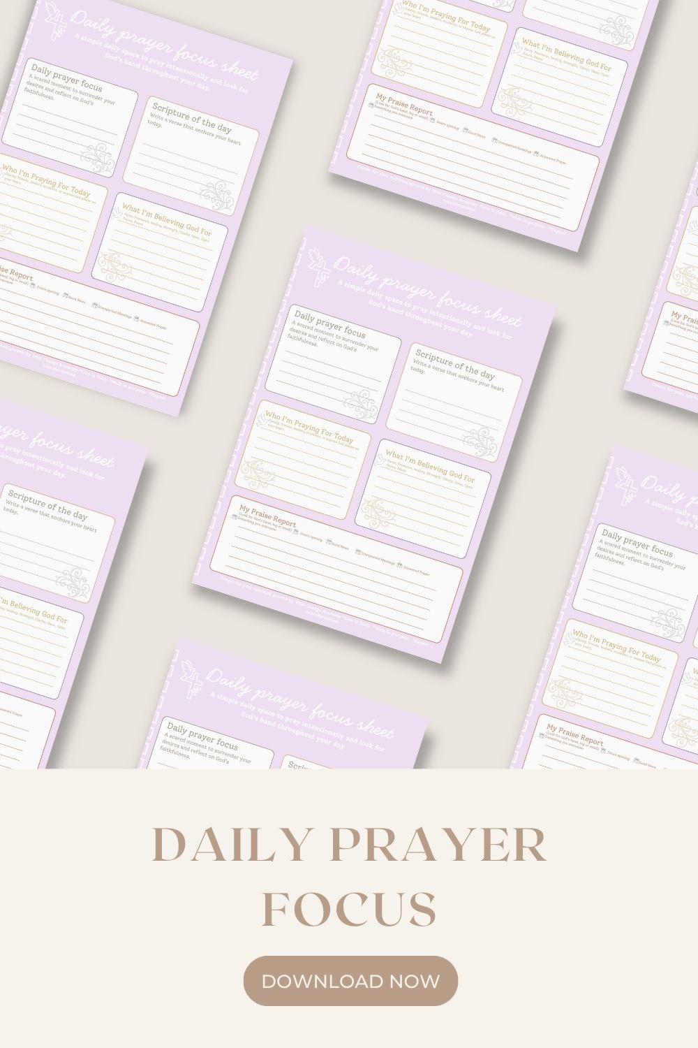Daily Prayer Focus Sheet | Printable Devotional Page