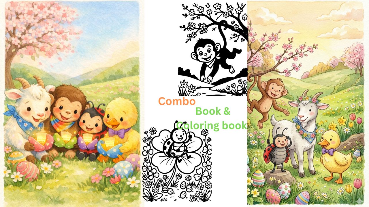 The Easter Egg Friendship Trail Story + Coloring Book Bundle Printable SEL Easter Activity Pack Ages 4–8